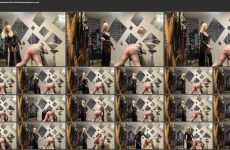 Lady Dark Angel my slave taking strokes. Watch him jump and move