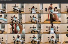 Petite Princess FemDom Red Head Mistress Sofi In Blue Leggings In GYM