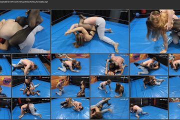 The Russian Amazons Fem Bodybuilders Feet Pressed To The Guys Neck In The Ring. Starring Nika