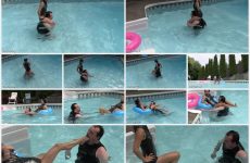 Club Stiletto FemDom Riding Women Scissored Pool Pony. Starring Miss XI