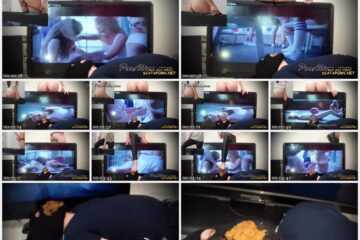 27 December 2022- Alina shitting in mouth of the toilet slave sitting on the TV - Amateurs