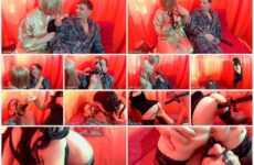 The Mistress Put a Gag with a Dildo on the and made him Fuck herself