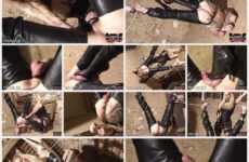 MISTRESS KELLY KALASHNIK Upside down CBT in the barn