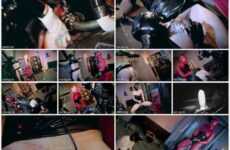 Bizare and Extreme mistress brutal whipping Femdoms wearing latex pegging slave and seducing his cock. Starring