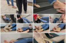 Brazilian Footjobs real foot mistress Doing a footjob on the fire escape of the building. Starring Paulinha
