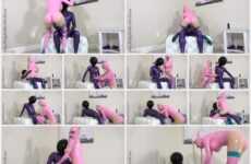 Lara using her Rubbertoy with Ballhood Femdom Sex