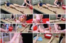 Swimsuit Bondage female domination male bondage Clair foot cleaning