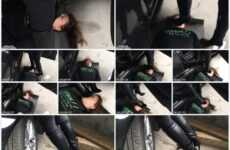 heelcm femdom boots trample Trampling head in black boots