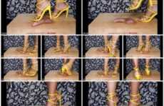 MissLuxmi trample dom RED STAINED YELLOW HEELS