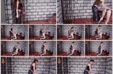Mistress Mercer femsom strapon Tight Sissy Pegged While Gagged in Cuffs