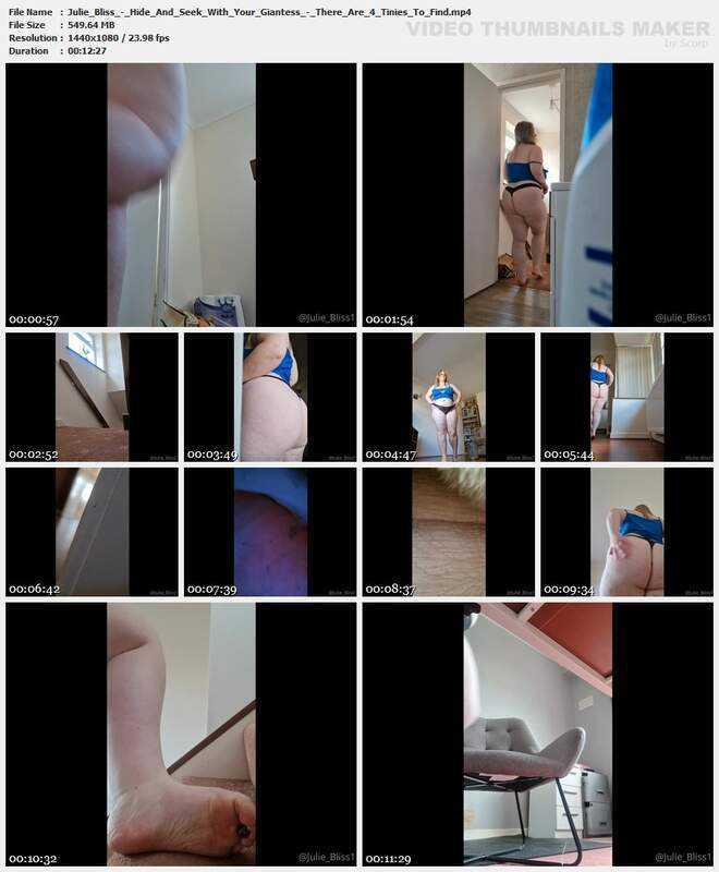 Julie Bliss - Hide And Seek With Your Giantess - There Are 4 Tinies To Find Julie Bliss - Hide And Seek With Your Giantess - There Are 4 Tinies To Find