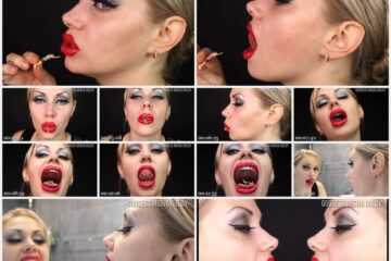 Misha Goldy - Gentle giantess playfully threatening vore! Mouth Lips fetish!
