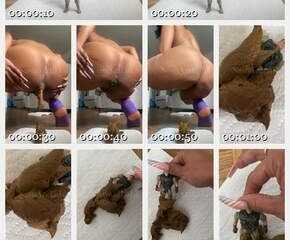 NastyAzzLaLa - Pooping on a little military toy man