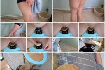 PooAlina - Alina pooping in mouth of a toilet slave with shit and diarrhea with a fart