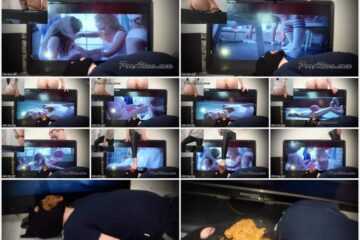 PooAlina - Alina shitting in mouth of the toilet slave sitting on the TV