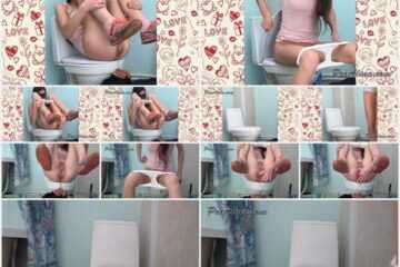 PooAlina - Liquid acidity crap with fart in mouth of a toilet slave