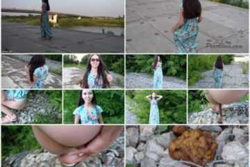 PooAlina - Summer! Alina walks and powerfully farts and shitting