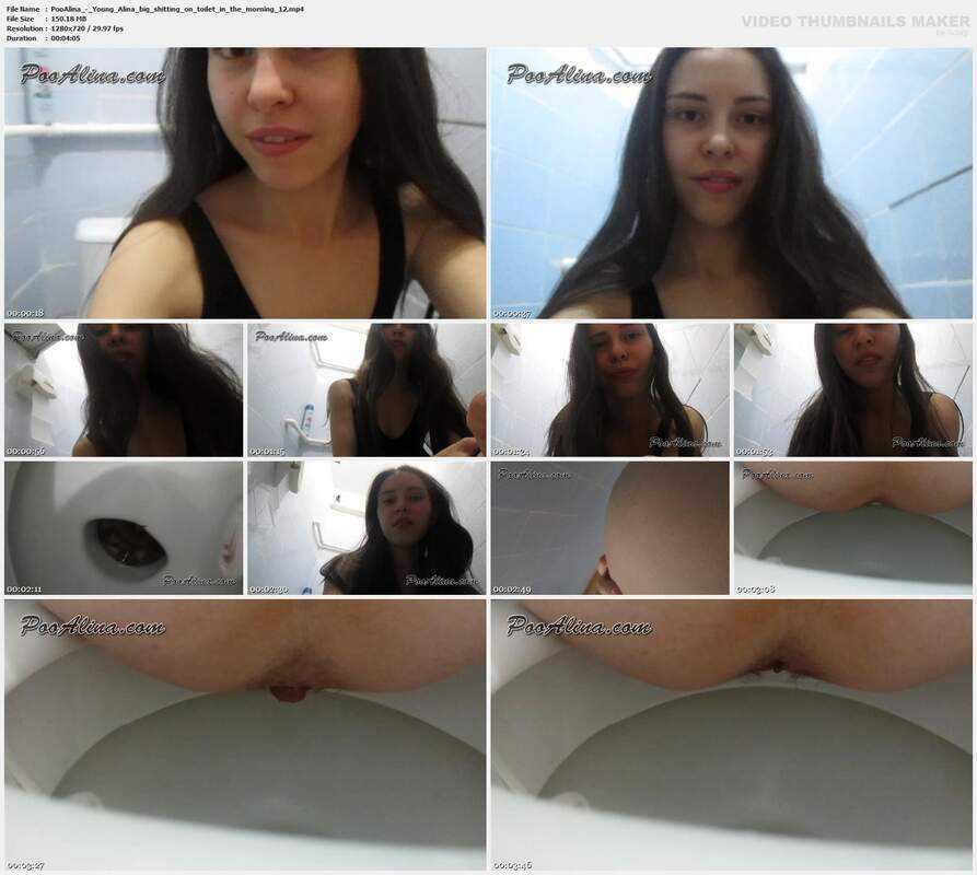 PooAlina - Young Alina big shitting on toilet in the morning 12