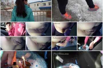 PooAlina - Young Alina pooping in car
