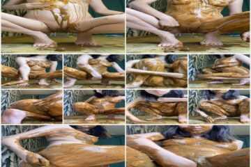 p00girl - pour diarrhea from the bag onto the body and face