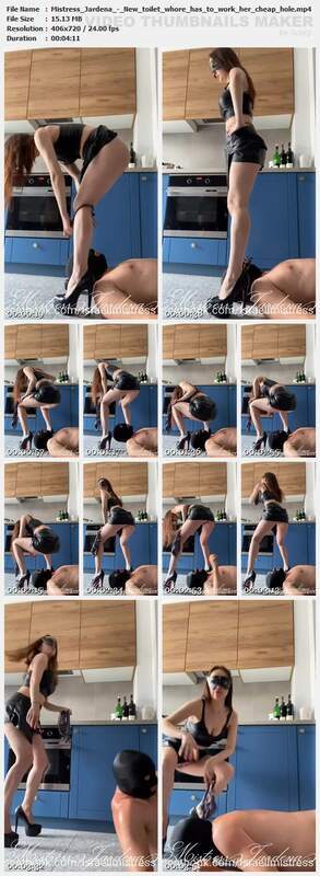 Mistress Jardena - New toilet whore has to work her cheap hole
