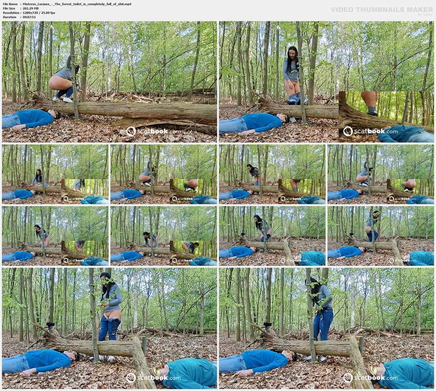 Mistress Luciana - The forest toilet is completely full of shit