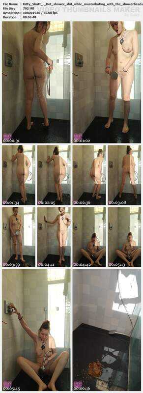 Kitty Skatt - Hot shower shit while masturbating with the showerhead