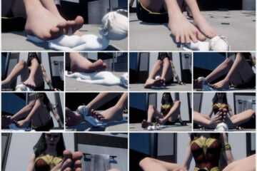 GIantess Wonder Woman Footjob