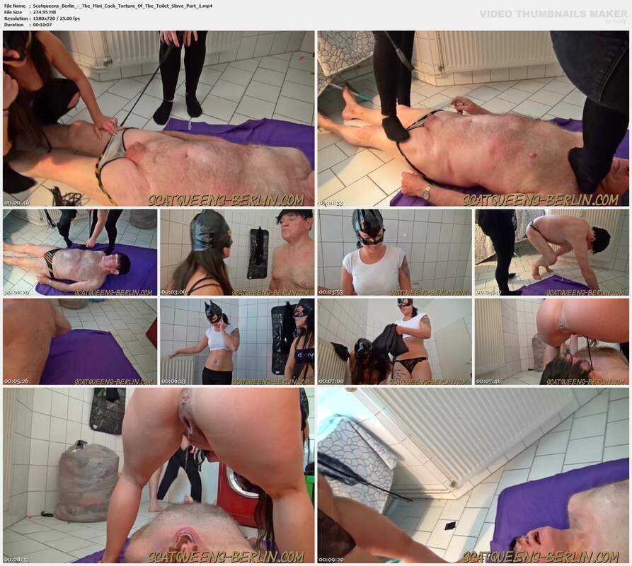 Scatqueens Berlin - The Mini Cock Torture Of The Toilet Slave Part 1