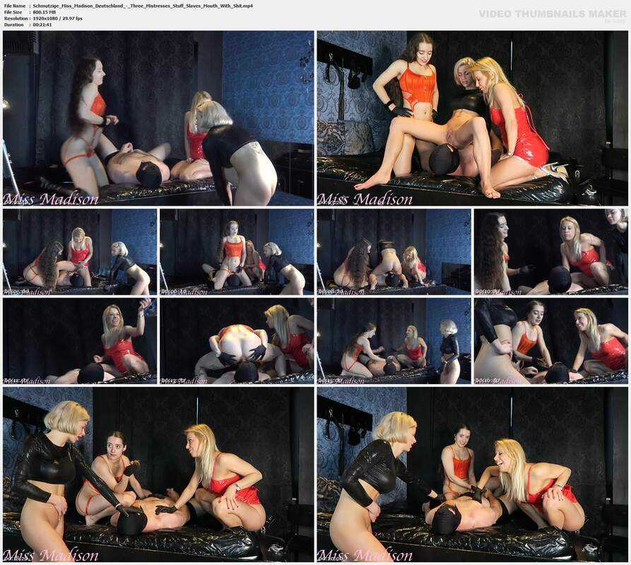 Schmutzige Miss Madison Deutschland - Three Mistresses Stuff Slaves Mouth With Shit