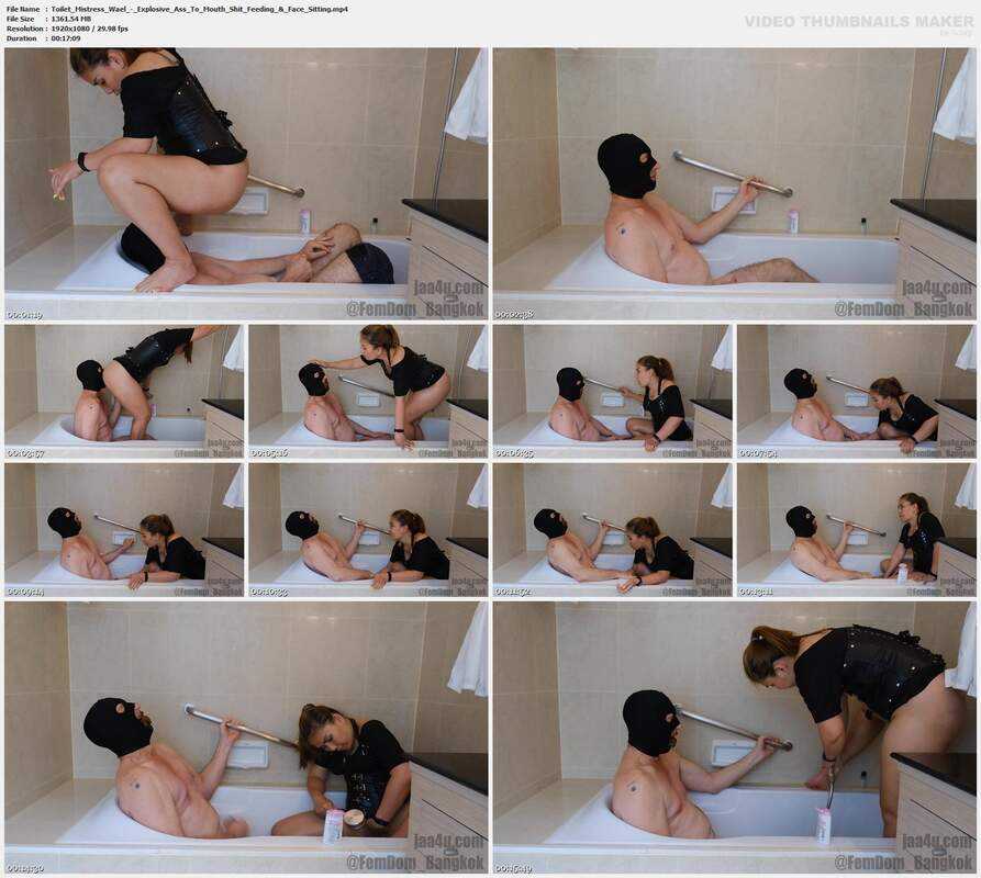 Toilet Mistress Wael - Explosive Ass To Mouth Shit Feeding  Face Sitting