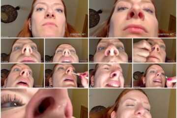 Evelyn Jade - Tiny date gets lost in giantess nose