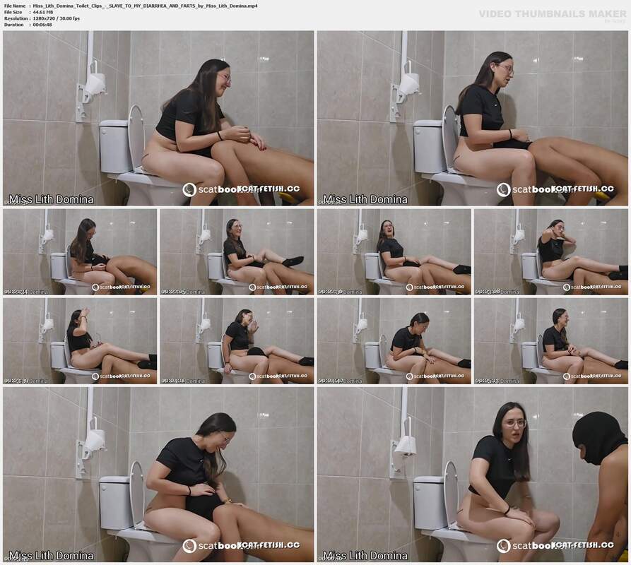 Miss Lith Domina Toilet Clips - SLAVE TO MY DIARRHEA AND FARTS by Miss Lith Domina
