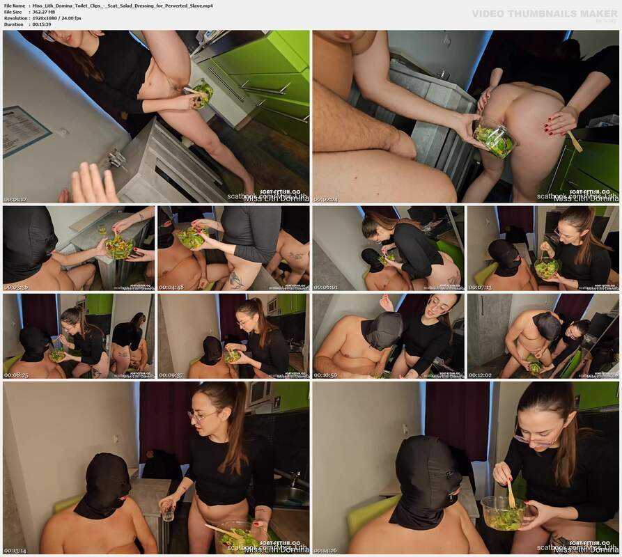 Miss Lith Domina Toilet Clips - Scat Salad Dressing for Perverted Slave