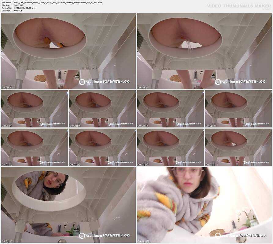 Miss Lith Domina Toilet Clips - Scat and asshole teasing Provocacion de el ano