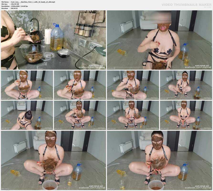Scat Lina - Diarrhea Part 1 with 10 loads of shit