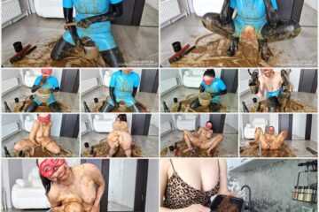 Scat Lina - PART 3 SHIT PLAY IN A LATEX COSTUME WITH 11 PILES OF SHIT