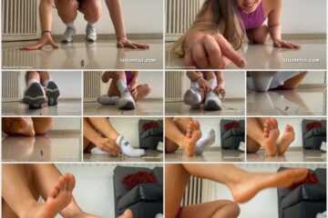 Rise Of The Giantess - Gabriella a tiny man to step on