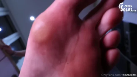 Czech Soles – Tiny military man is helpless against her giant sweaty feet