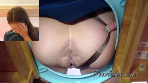 PooAlina – Alina in stockings pooping in mouth toilet slave and spits Close up